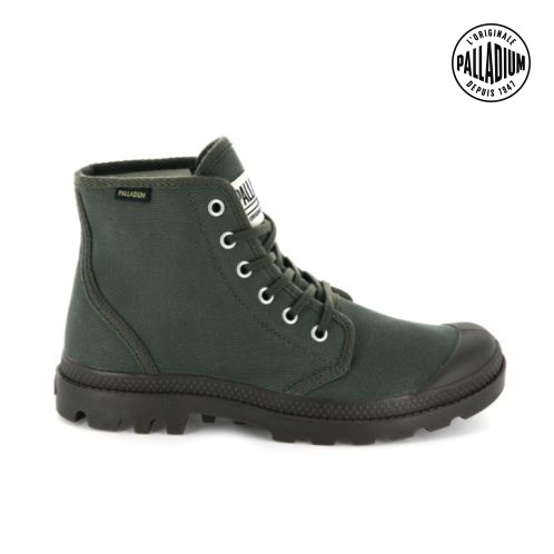 Palladium Pampa Hi Originale High Tops Women's Sneakers Olive | UK E327-BOG